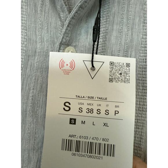 Zara men’s button down camp shirt 100% cotton Small - Picture 4 of 10